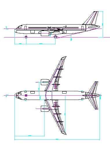 C919飛機(jī)三面圖